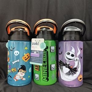 Three 18oz Plastic Antimicrobial Glow in The Dark Water Bottles